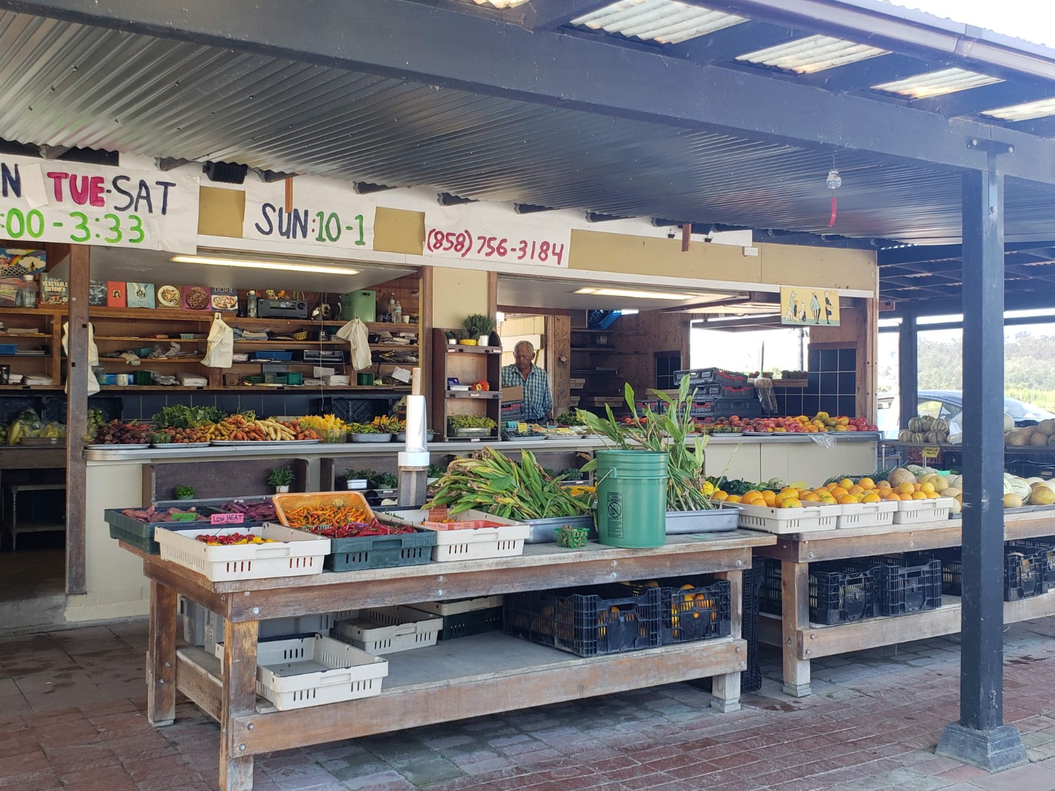 Local San Diego County farm stand filled with seasonal produce
